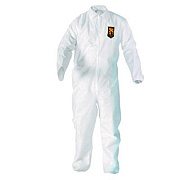 KleenGuard A20 Breathable Particle Protection Coveralls, Zip Front, Elastic Back, Wrists, Ankles, Large, White, 24/Carton (49103)