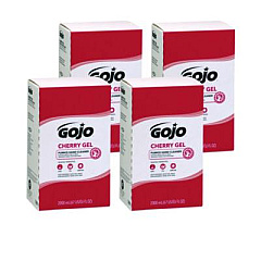 GOJO Cherry Gel Pumice Hand Cleaner Refill, Cherry Scent, 2,000 mL, 4/Carton (729004)