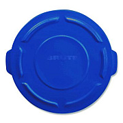 Rubbermaid Commercial BRUTE Self-Draining Flat Top Lid for 55 gal Round Brute Containers, 26.75" Diameter, Blue, 3/Carton (1779733CT)