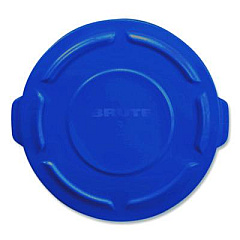 Rubbermaid Commercial BRUTE Self-Draining Flat Top Lid for 55 gal Round Brute Containers, 26.75" Diameter, Blue, 3/Carton (1779733CT)