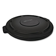 Rubbermaid Commercial BRUTE Self-Draining Flat Top Lids for 32 gal Round BRUTE Containers, 22.25" Diameter, Black (1867532EA)