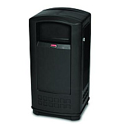 Rubbermaid Commercial Plaza Jr. Container, 35 gal, Plastic, Black (9P90BLA)