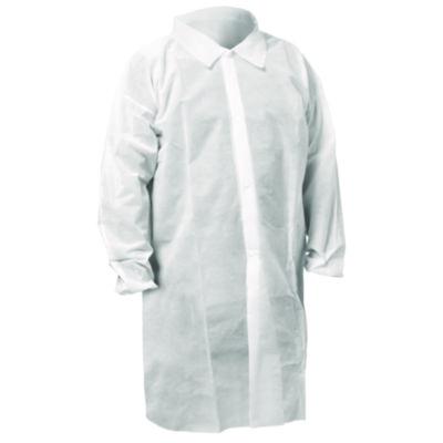KleenGuard KGA10 Standard Weight Lab Coat for Non-Hazardous Particulate Protection, 2X-Large, White, 50/Carton (67322)