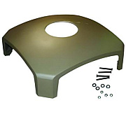 Rubbermaid Commercial Dome Top with Hole for Landmark Series Waste Receptacle, 26" Diameter, Driftwood (FG3975M2DWOO)