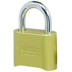Master Lock Resettable Combination Padlock, 2" Wide, Brass (175D)