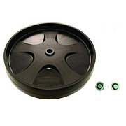 Rubbermaid Commercial 50-Gallon Rollout Wheels and Push Caps, Two 8" Wheels, Black (9W27L1)