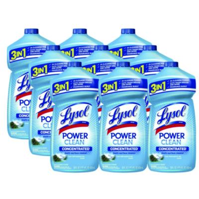 LYSOL Brand Power Clean Concentrated Multi-Surface Cleaner, Cool Adirondack, 28 oz Pour Bottle, 9/Carton (82515CT)