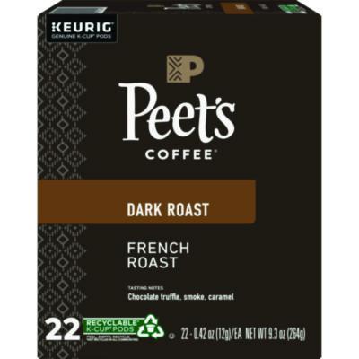 Peet's Coffee & Tea French Roast Coffee K-Cups, 22/Box (6545)
