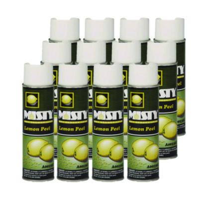 Misty Handheld Air Deodorizer, Lemon Peel, 10 oz Aerosol Spray, 12/Carton (1001842)
