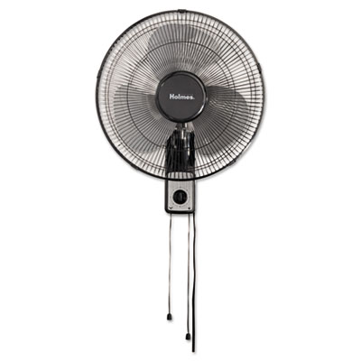 Holmes 16" Wall Mount Fan, 3-Speed, Metal, Black (HMF1611AUM)