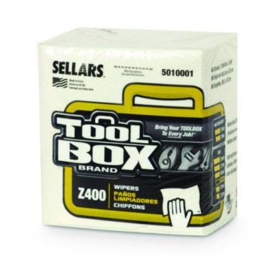 TOOLBOX Z400 Quarterfold Wipers, 1-Ply, 11.87 x 13, White, 12/Carton (5010001)