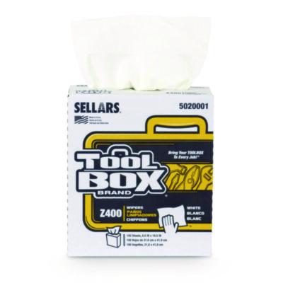 TOOLBOX Z400 Interfold Pop-Up Wipers, 1-Ply, 8.5 x 16.5, White, 8/Carton (5020001)