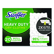 Swiffer Heavy-Duty Dry Refill Cloths, 10.3 x 7.8, White, 20/Pack, 4 Packs/Carton (77197)