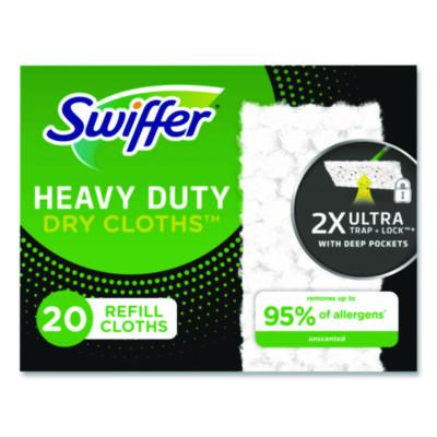 Swiffer Heavy-Duty Dry Refill Cloths, 10.3 x 7.8, White, 20/Pack, 4 Packs/Carton (77197)