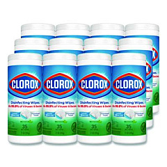 Clorox Disinfecting Wipes, Bleach Free Cleaning Wipes, 1-Ply, 7 x 8, Fresh Scent, White, 35/Canister, 12 Canisters/Carton (01593CT)