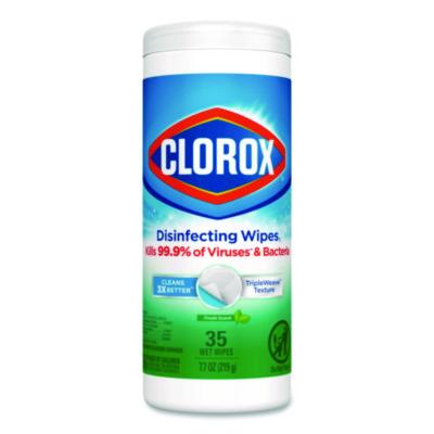 Clorox Disinfecting Wipes, Bleach Free Cleaning Wipes, 1-Ply, 7 x 8, Fresh Scent, White, 35/Canister (01593EA)