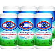 Clorox Disinfecting Wipes, Bleach Free Cleaning Wipes, 1-Ply, 7 x 8, Fresh Scent, White, 75/Canister, 6 Canisters/Carton (01656)