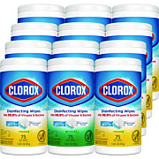 Clorox Disinfecting Wipes, Bleach Free Cleaning Wipes, 1-Ply, 7 x 8, Fresh Scent/Citrus Blend, White, 75/Canister, 3/Pack, 4/Carton (30208)