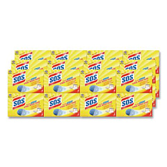S.O.S. Steel Wool Soap Pads, Steel, 4/Box, 24 Boxes/Carton (98041)