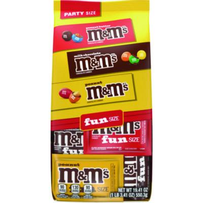 M & M's M and M'S Milk Chocolate, Peanut and Peanut Butter Variety Pack Fun Size Chocolate Candy Assortment, 19.41 oz Bag (59878)