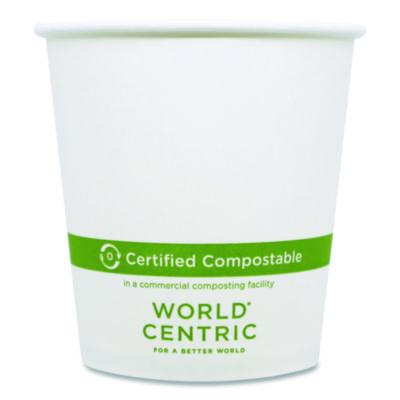World Centric Paper Hot Cups, 10 oz, White, 1,000/Carton (CUPA10)