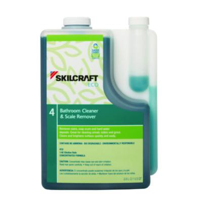 AbilityOne 7930017149187, SKILCRAFT ECO Bathroom Cleaner and Scale Remover Concentrate, 2 L Bottle, 4/Pack