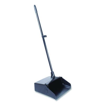 Boardwalk Lobby Dust Pan, 11.75 x 37, 34" Handle, Plastic/Aluminum, Black (02600)