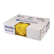 Inteplast Group Low-Density Commercial Can Liners, Infectious Waste Biohazard, 30 gal, 1.15 mil, 30" x 43", Yellow, 25 Bags/Roll, 6 Rolls/CT (BR3043SPY)