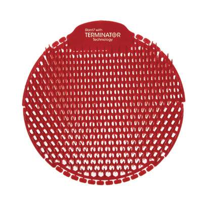 Fresh Products Slant7 with Terminator Urinal Screen, Forest Scent, Red, 30/Carton (S7TCT)