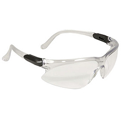 KleenGuard V20 Visio Safety Glasses, Silver Half Frame, Clear Dual Lens, 12/Carton (14470CT)