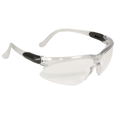 KleenGuard V20 Visio Safety Glasses, Silver Half Frame, Clear Dual Lens, 12/Carton (14470CT)
