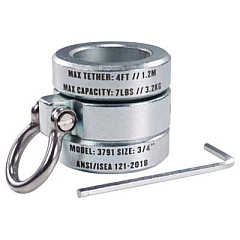ergodyne Squids 3791 Sleever/Connecting Bar Lock Collar with Tool Attachment Point, 7 lb Max Working Capacity, 0.75" Long, Silver (19106)