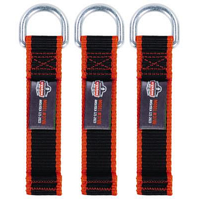 ergodyne Squids 3706 Web Tool Tether Attachment with D-Ring Tool Tails, 5 lb Max Working Capacity, 5.5" Long, Black, 3/Pack (19710)
