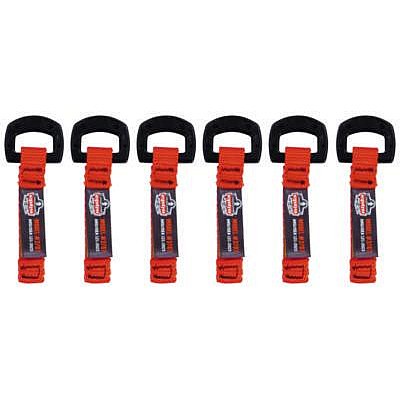 ergodyne Squids 3707 Web Tool Tether Attachment w/ Non-Conductive D-Ring Tool Tails, 2 lb Max Working Capacity, 3.5", Orange, 6/Pack (19711)