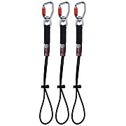 ergodyne Squids 3714 Elastic Tool Tail Lanyard w/Carabiner and Cinch Loop, 10 lb Max Working Capacity, 15" Long, Black, 3/Pack (19766)