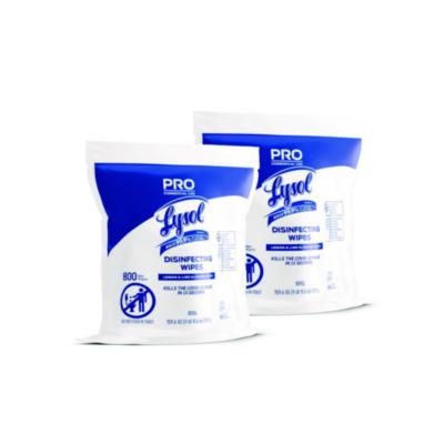LYSOL Brand Professional Disinfecting Wipe Bucket Refill, 1-Ply, 6 x 8, Lemon and Lime Blossom, White, 800 Wipes/Bag, 2 Refill Bags/CT (99857CT)