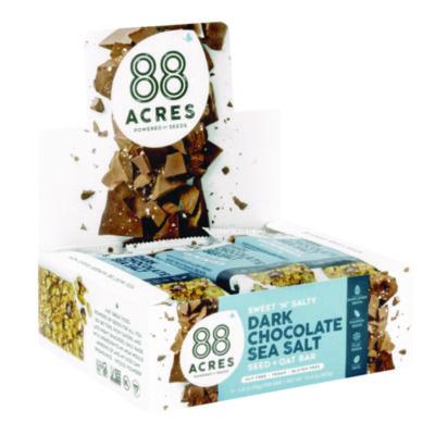 88 ACRES Sweet 'N Salty Gluten-Free Dark Chocolate Sea Salt Seed and Oat Bar, 1.6 oz Bar, 9/Box (ACY00504)