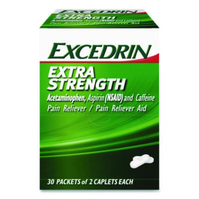 Excedrin X-Strength Caplets, 2 Caplets/Packet, 30 Packets/Box (2756950)