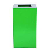 Alpine Industries 29 Gallon Trash/Recycling Cans, Steel, Green Can with Square Lid (4450KITGRNS)