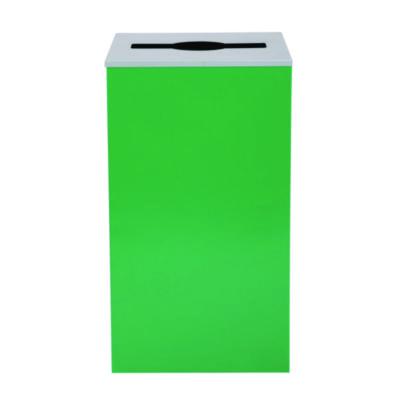 Alpine Industries 29 Gallon Trash/Recycling Cans, Steel, Green Can with Mixed Lid (4450KITGRNM)