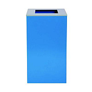 Alpine Industries 29 Gallon Trash/Recycling Cans, Steel, Blue Can with Square Lid (4450KITBLUS)