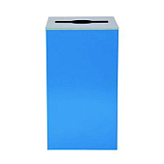 Alpine Industries 29 Gallon Trash/Recycling Cans, Steel, Blue Can with Mixed Lid (4450KITBLUM)