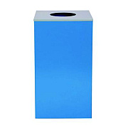 Alpine Industries 29 Gallon Trash/Recycling Cans, Steel, Blue Can with Circle Lid (4450KITBLUC)