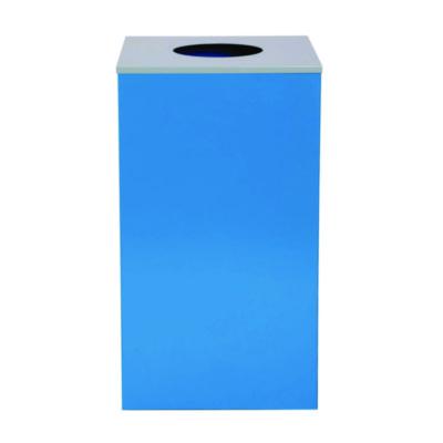 Alpine Industries 29 Gallon Trash/Recycling Cans, Steel, Blue Can with Circle Lid (4450KITBLUC)