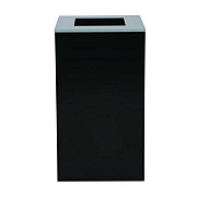 Alpine Industries 29 Gallon Trash/Recycling Cans, Steel, Black Can with Square Lid (4450KITBLKS)