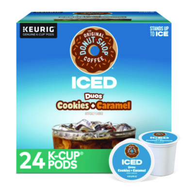 The Original Donut Shop Iced Duos Cookies + Caramel Iced Coffee K-Cup Pods, 24/Box (5000373021)