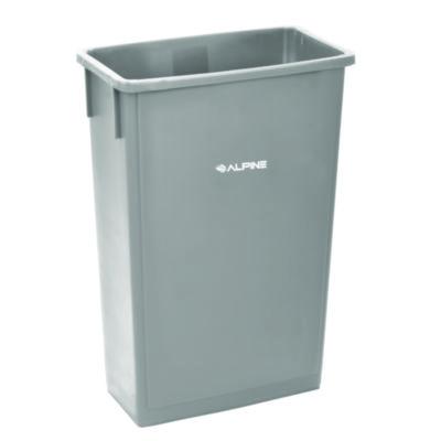 Alpine Industries Slim 23 Gallon Indoor Trash Can, Plastic, Gray (477GRY)