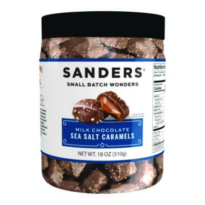 Sanders Small Batch Wonders Milk Chocolate Sea Salt Caramels, 18 oz Tub (MRY30986)