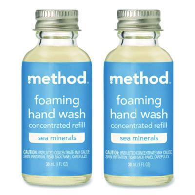 Method Refill + Reuse Foaming Hand Soap Refill, Sea Minerals Scent, 1 oz Refill Bottle, 2/Pack (356009)