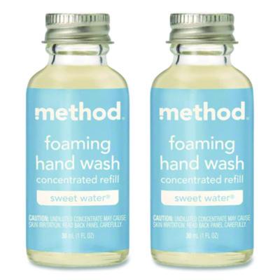 Method Refill + Reuse Foaming Hand Soap Refill, Sweet Water Scent, 1 oz Refill Bottle, 2/Pack (356011)